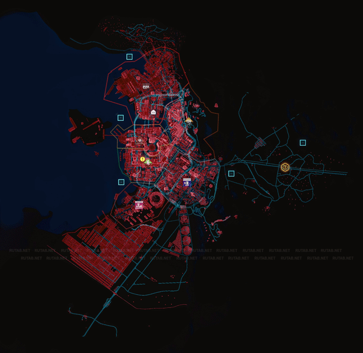 Карта найт сити в киберпанк 2077