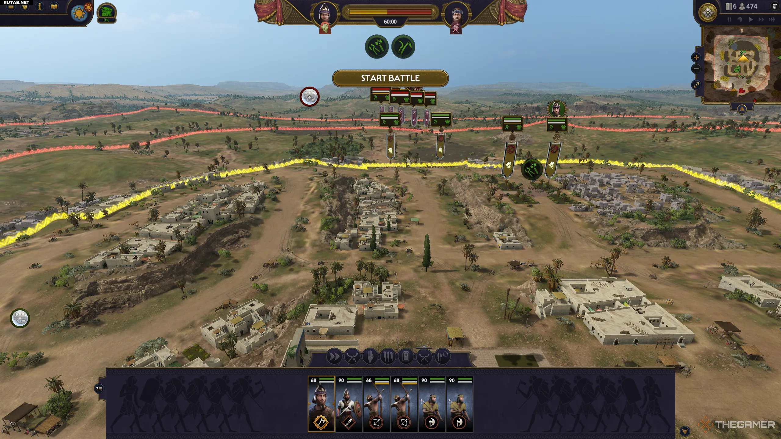 Assyrian forces holed up within a city set out to face the opposition in Total War: Pharaoh