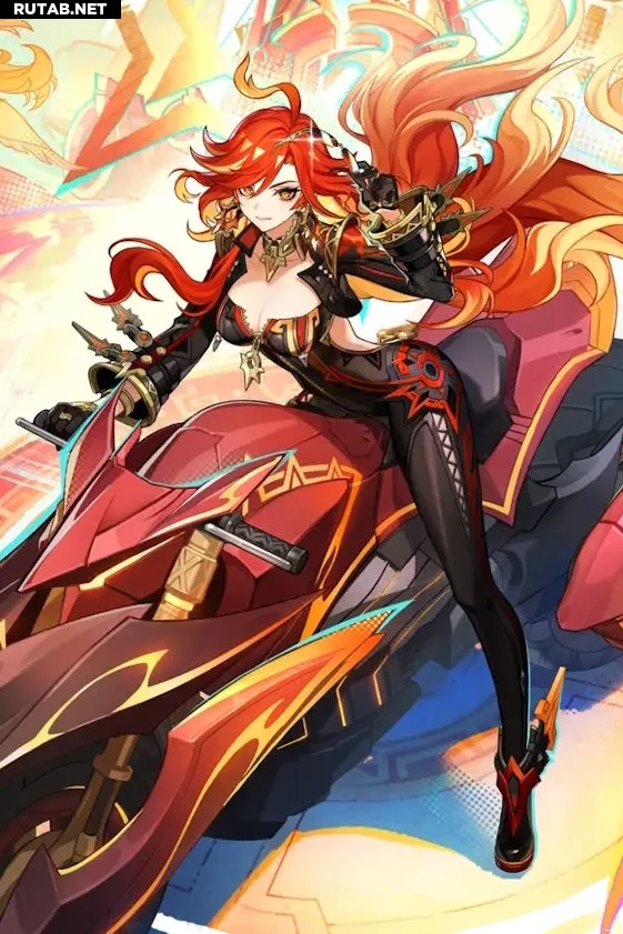 Cropped view of Mavuika's splash art in Genshin Impact.