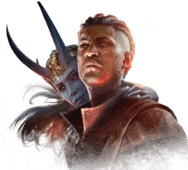 Cover artwork of Wyll from Baldur's Gate 3, with Mizora peaking in behind him.