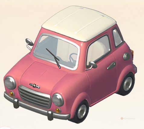 Розовый седан