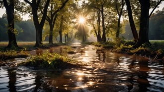 Наводнение в Якутии: коровы оказались в ловушке среди воды