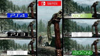 Сравнение графики Skyrim / Nintendo Switch vs Xbox One vs PS4 vs PS3 vs 360 vs PC