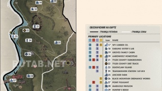 Карта региона Лес | Зона B - Главные локации