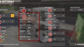 Настройки игры в Farming Simulator 19
