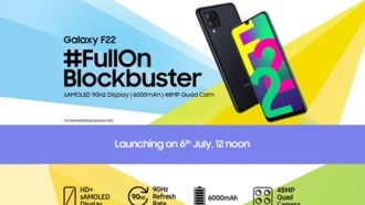 Samsung Galaxy F22 выйдет 6 июля; дизайн и характеристики раскрыты