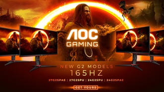 AOC анонсировала игровые мониторы AGON G2 с частотой обновления 165 Гц