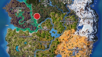 Fortnite — под ветряной мельницей с видом на локацию Стикс