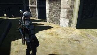 Геральт в Шахтёрской долине с картами из «Готики» и «Готики 2»