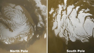 Разгадана пятидесятилетняя загадка медленного течения полярного льда на Марсе