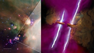 Астрономы обнаружили параллельные диски и джеты, вырывающиеся из пары молодых звезд