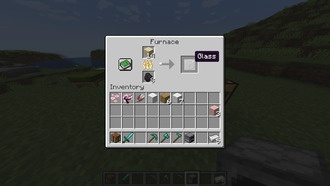 Как сделать стекло в Minecraft