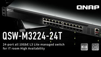 QNAP представляет 24-портовый управляемый коммутатор 10GbE L3 Lite QSW-M3224-24T