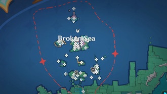 Расположение разбитых морских сундуков в Genshin Impact (Симуланка, часть 3)