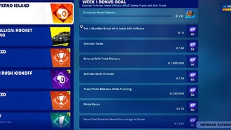 Все квесты и награды на острове Инферно в Fortnite Rocket Racing