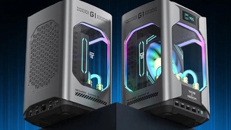 Мини-ПК с жидкостным охлаждением находится в корпусе, напоминающем аквариум