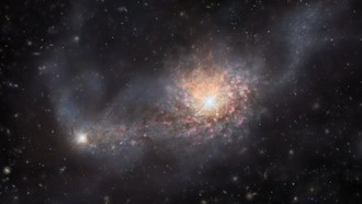 Астрономы обнаружили слияние галактик 12,8 млрд лет назад