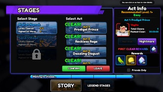 Как разблокировать стадии Paragon в Anime Vanguards