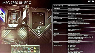 Предстоящая материнская плата MEG Z890 Unify-X от MSI просочилась в сеть перед запуском