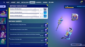 Какие задания на день рождения есть в Fortnite: Глава 5 Сезон 4?