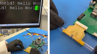 Демонстрация работы гибкого некремниевого процессора RISC-V, обернутого вокруг карандаша