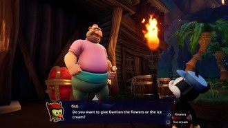 Стоит ли дарить Дэмиену мороженое или цветы в Disney Epic Mickey: Rebrushed?