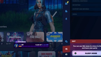 Как включить или отключить спящий режим в Fortnite