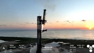 Впервые мегаракета-носитель Starship попала в «палочки для еды» компании SpaceX