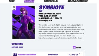 Когда в Fortnite состоится Кубок Симбиота?