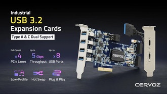 Cervoz выпускает низкопрофильное USB-расширение с 8 портами и универсальностью USB Type-A/C