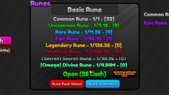 Roblox: Коды Rune Gui