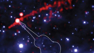 Чандра и Хаббл настраиваются на «огнеметающую» туманность Гитара