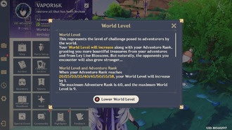 Как понизить уровень мира в Genshin Impact