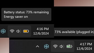 Обновленный индикатор батареи Windows 11 обеспечивает цветовую кодировку и больше пикселей
