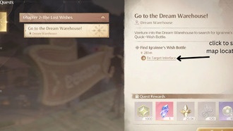 Перейти к заданию «Склад грез» (Как найти бутылку желаний Игрейн)