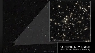 Симулированная вселенная просматривает панорамы с римского телескопа НАСА