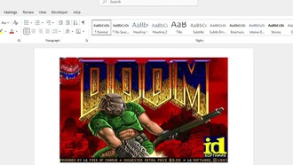 Doom перенесен в отдельный документ MS Word — выглядит хорошо, но нет звука