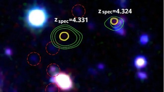 Недавно обнаруженная группа содержит две оптически темные галактики, образующие звезды