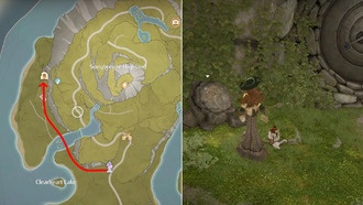 Место для фейерверка в пещере за горой в Infinity Nikki