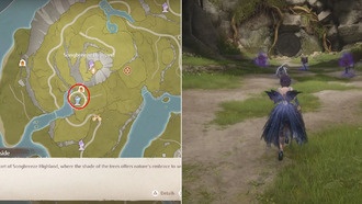 Расположение фейерверка Songbreeze Cavern в Infinity Nikki