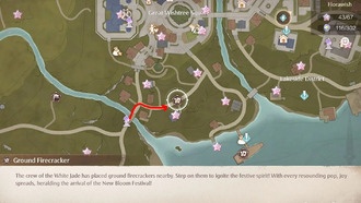 Расположение наземных фейерверков в Infinity Nikki