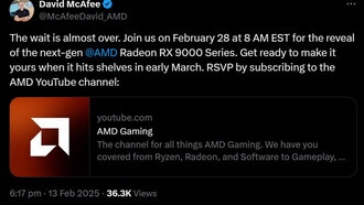Мероприятие AMD Radeon RX 9000 Series запланировано на 28 февраля