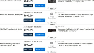 Утечка цен на видеокарты AMD Radeon RX 9070-серии предоставлена MicroCenter