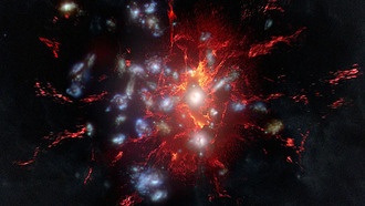 В молодом скоплении галактик обнаружен скрытый космический топливный бак