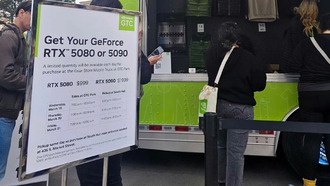 Nvidia продает RTX 5090 и RTX 5080 с «фургона» на GTC