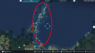 Расположение заката в Калифорнии в Xenoblade Chronicles X (схема Ярдли)