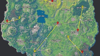 Расположение парящих колец в Fortnite OG Глава 1 Сезон 3