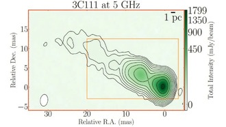 Многочастотные наблюдения исследуют радиогалактику 3C 111 и ее струю