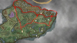 Расположение двери Синего Пламени в RuneScape: Dragonwilds (хранилище Шепчущего Болота)