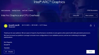 Intel исследует оптимизацию графических процессоров Arc при работе с процессорами старого поколения
